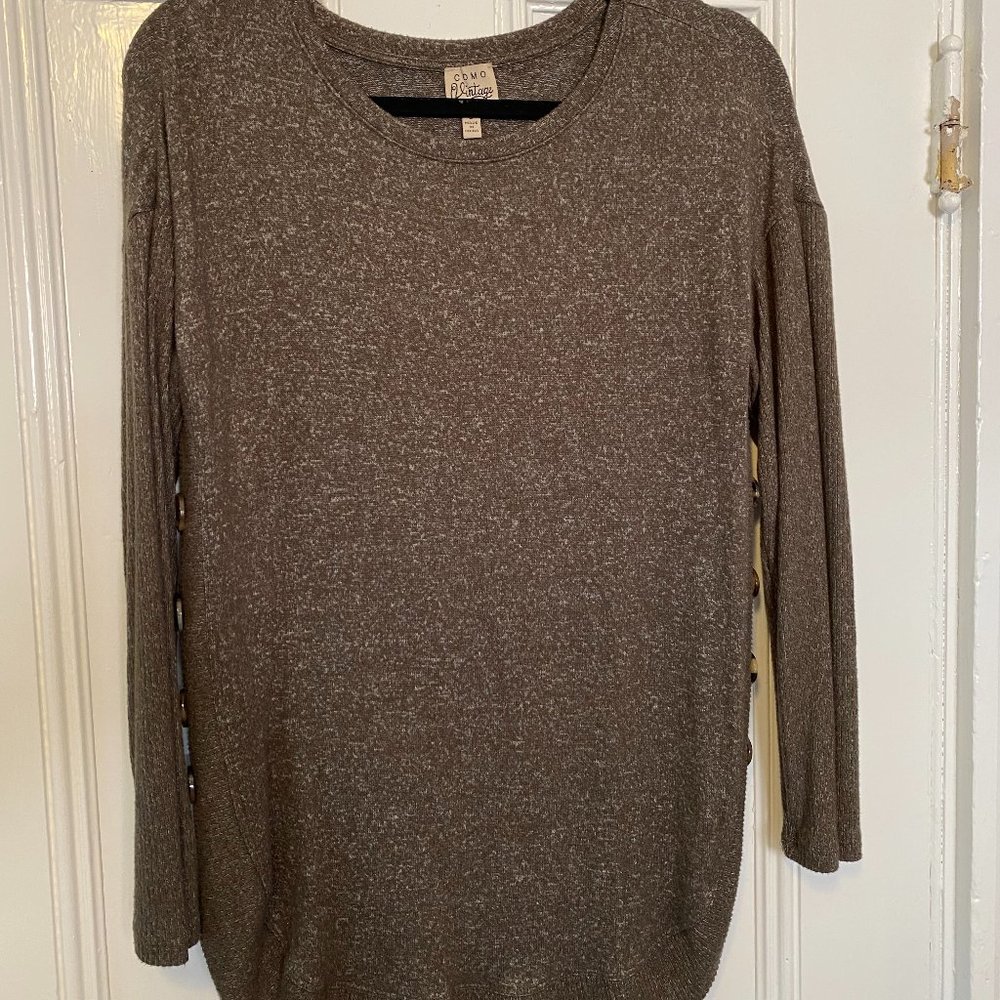 Heather Green Como Vintage Long Sleeve Top- Size S